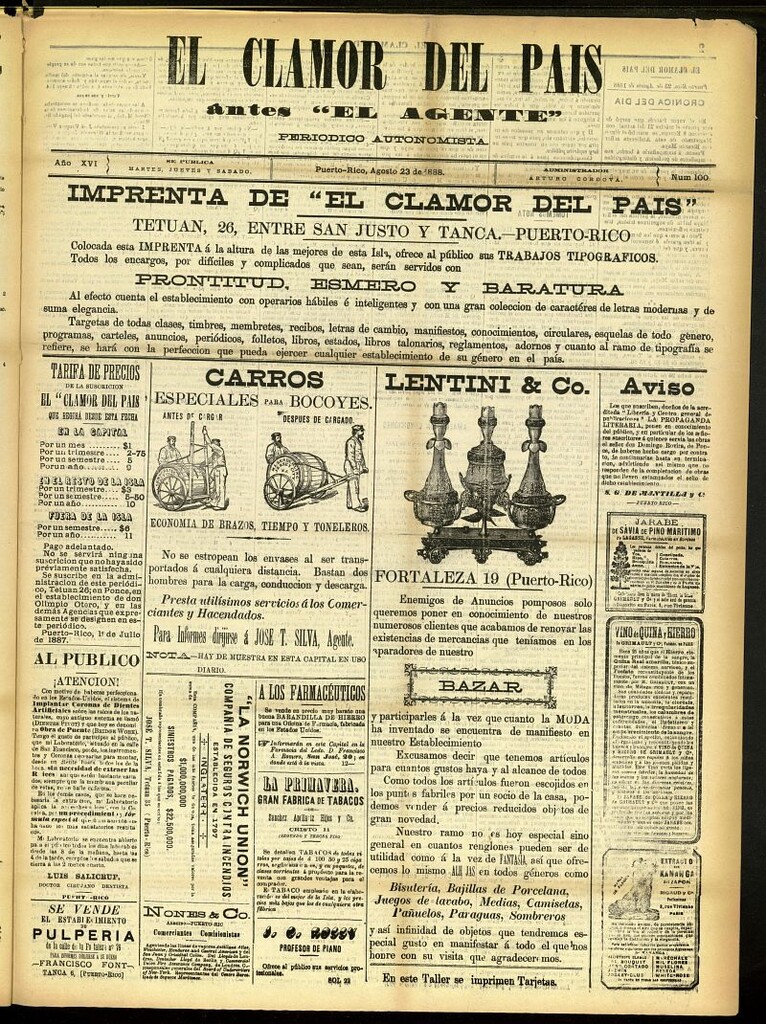 Miniatura de El Clamor del País del 23 de agosto de 1888, nº 100