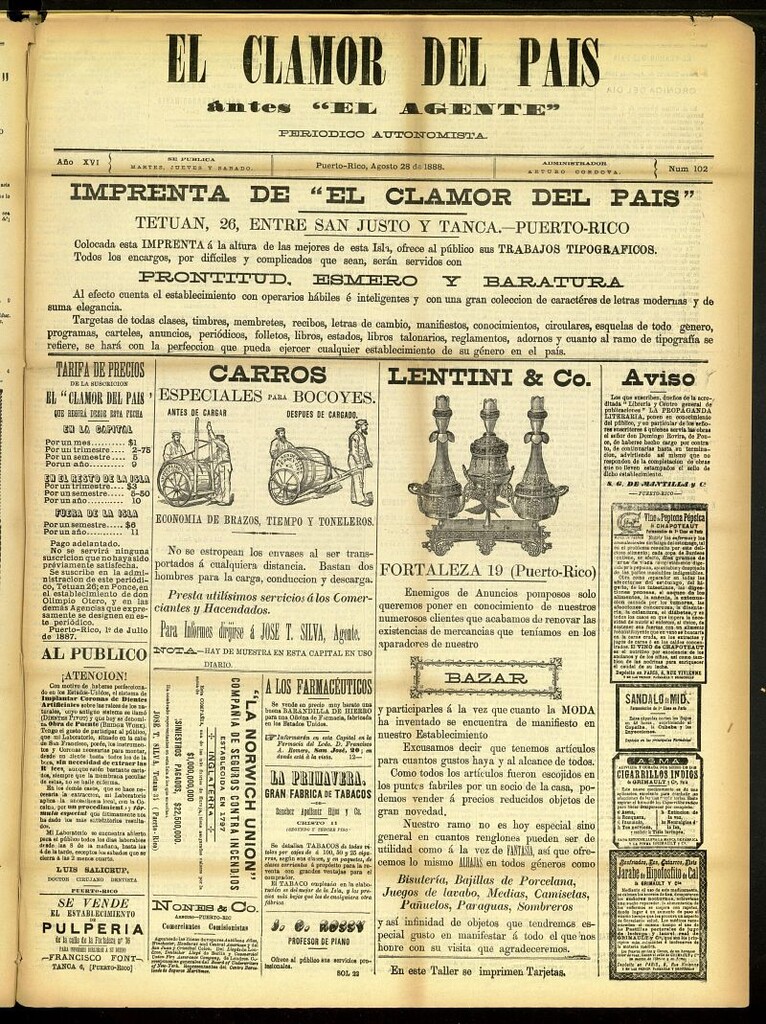 Miniatura de El Clamor del País del 28 de agosto de 1888, nº 102