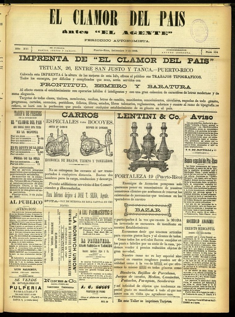 Miniatura de El Clamor del País del 1 de septiembre de 1888, nº 104