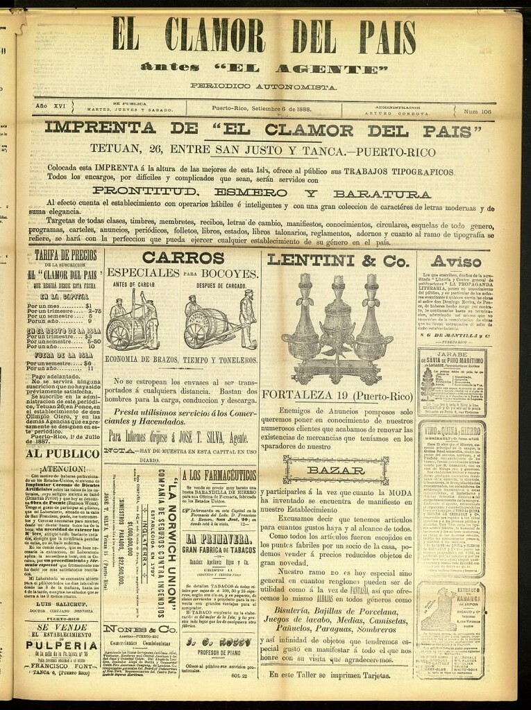 Miniatura de El Clamor del País del 6 de septiembre de 1888, nº 106