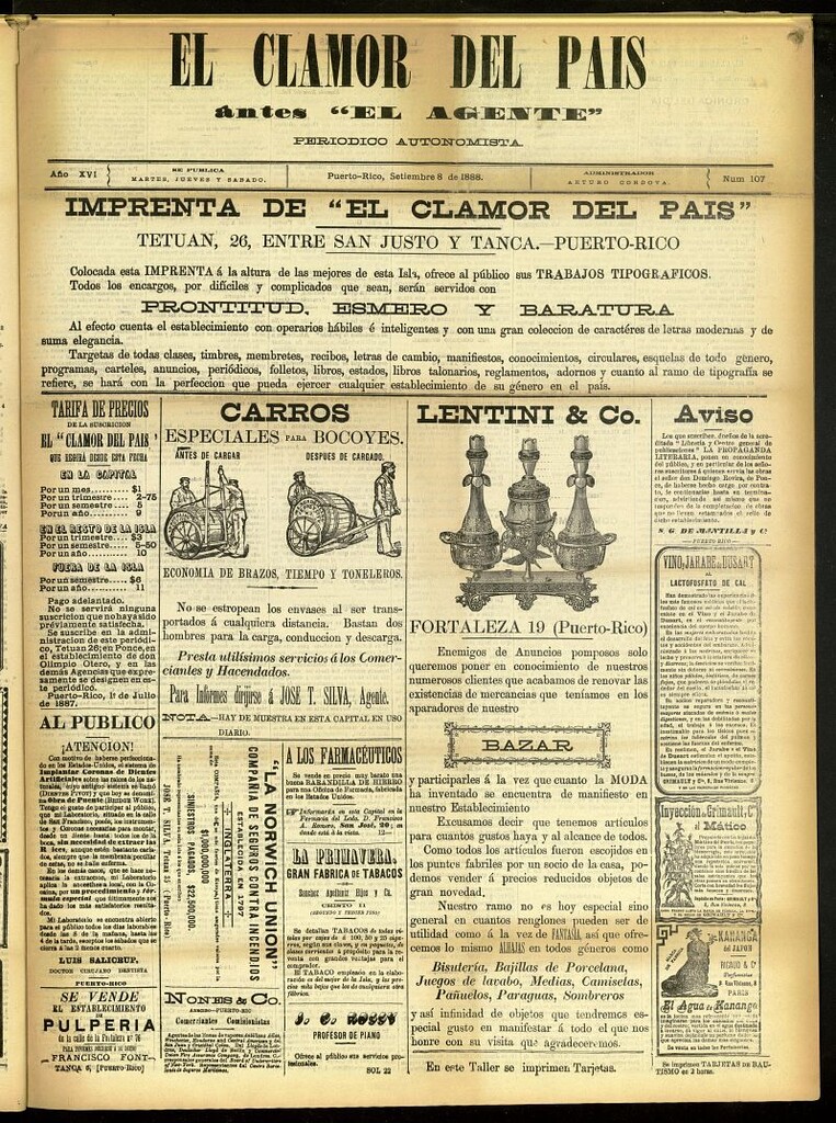 Miniatura de El Clamor del País del 8 de septiembre de 1888, nº 107