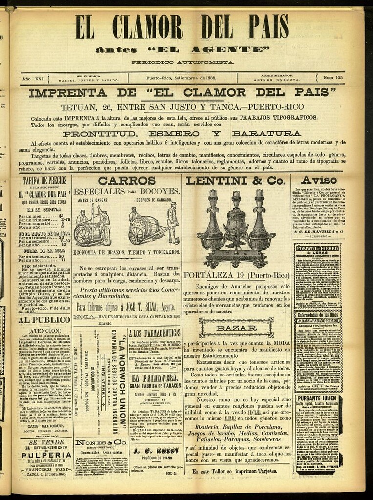 Miniatura de El Clamor del País del 4 de septiembre de 1888, nº 105