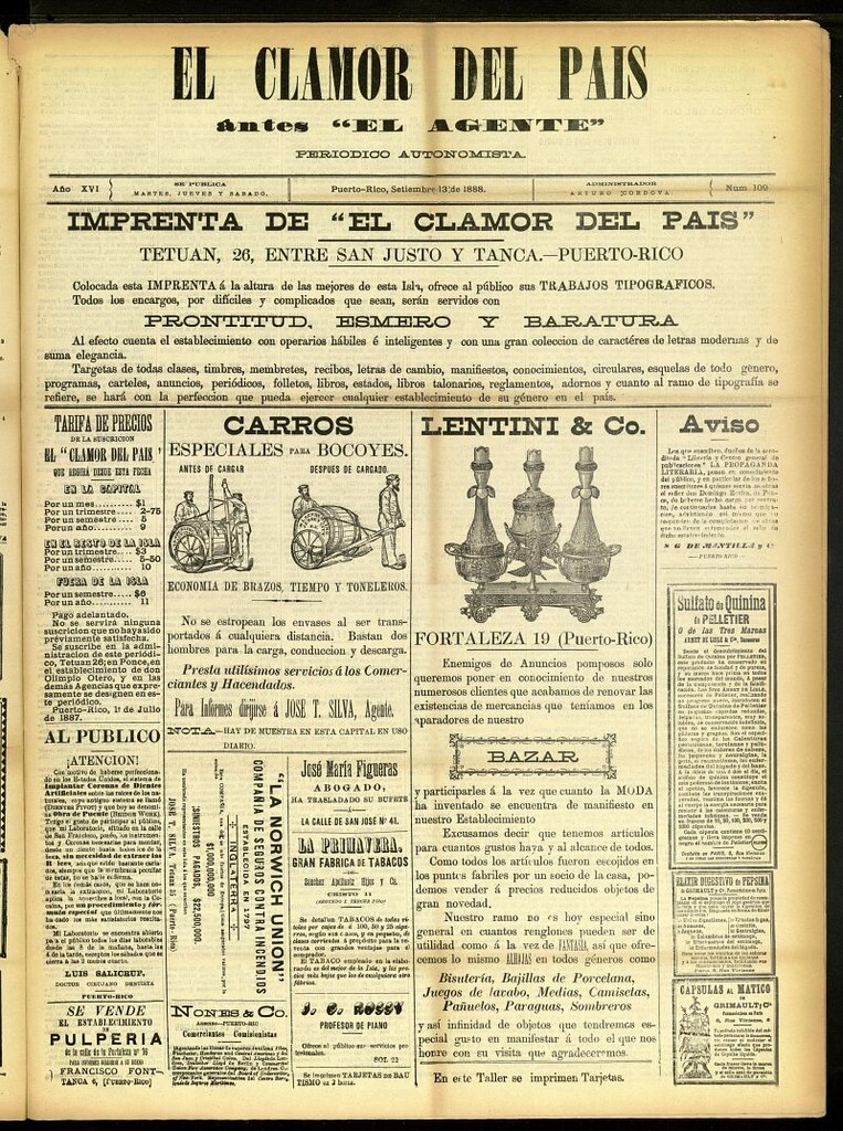 Miniatura de El Clamor del País del 13 de septiembre de 1888, nº 109