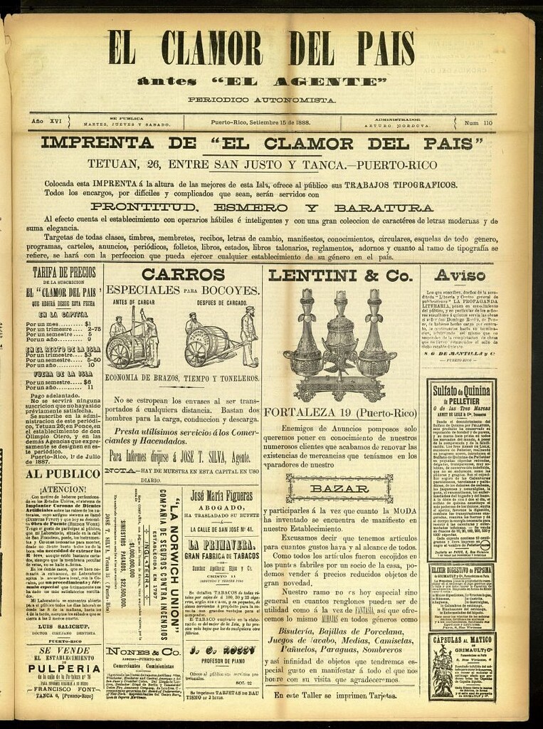Miniatura de El Clamor del País del 15 de septiembre de 1888, nº 110