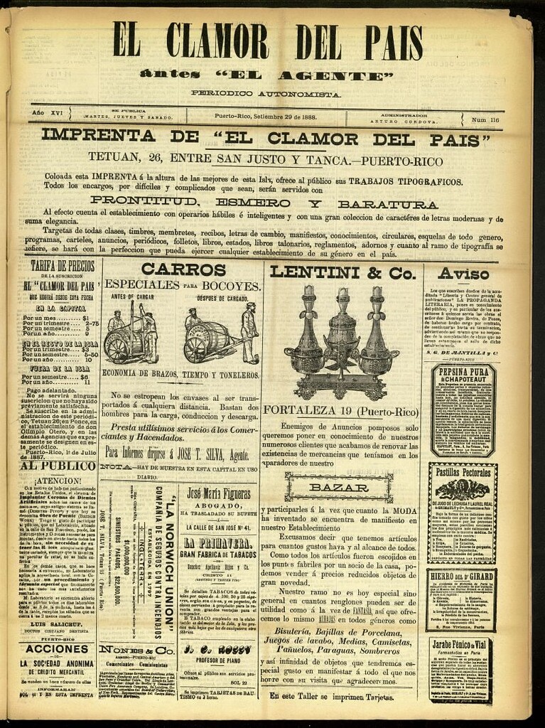 Miniatura de El Clamor del País del 29 de septiembre de 1888, nº 116