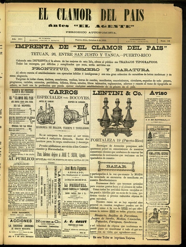 Miniatura de El Clamor del País del 4 de octubre de 1888, nº 118