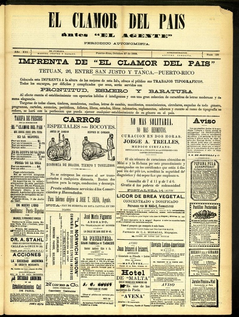 Miniatura de El Clamor del País del 27 de octubre de 1888, nº 128