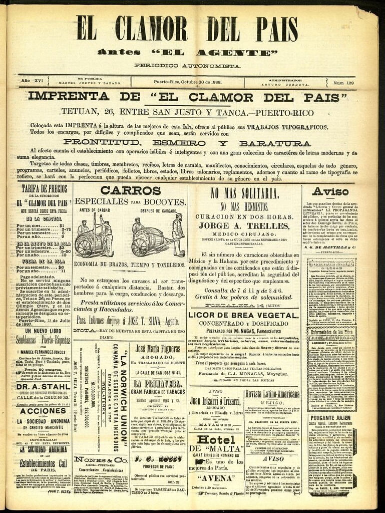 Miniatura de El Clamor del País del 30 de octubre de 1888, nº 129
