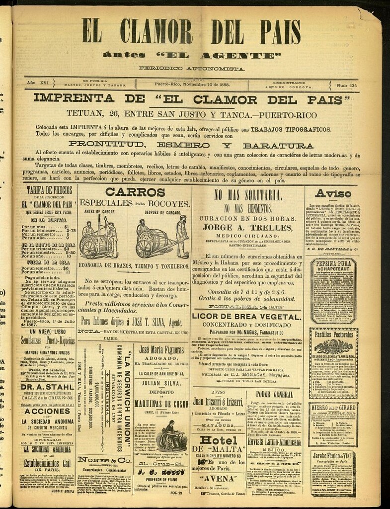 Miniatura de El Clamor del País del 10 de noviembre de 1888, nº 134
