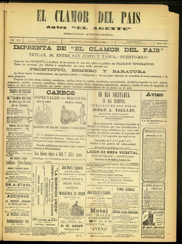 Miniatura de El Clamor del País del 17 de noviembre de 1888, nº 137