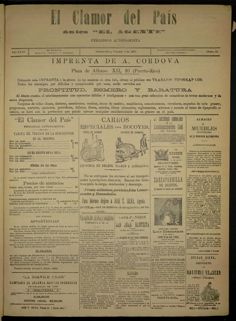 Miniatura de El Clamor del País del 4 de febrero de 1890, nº 15 [sic-1889]
