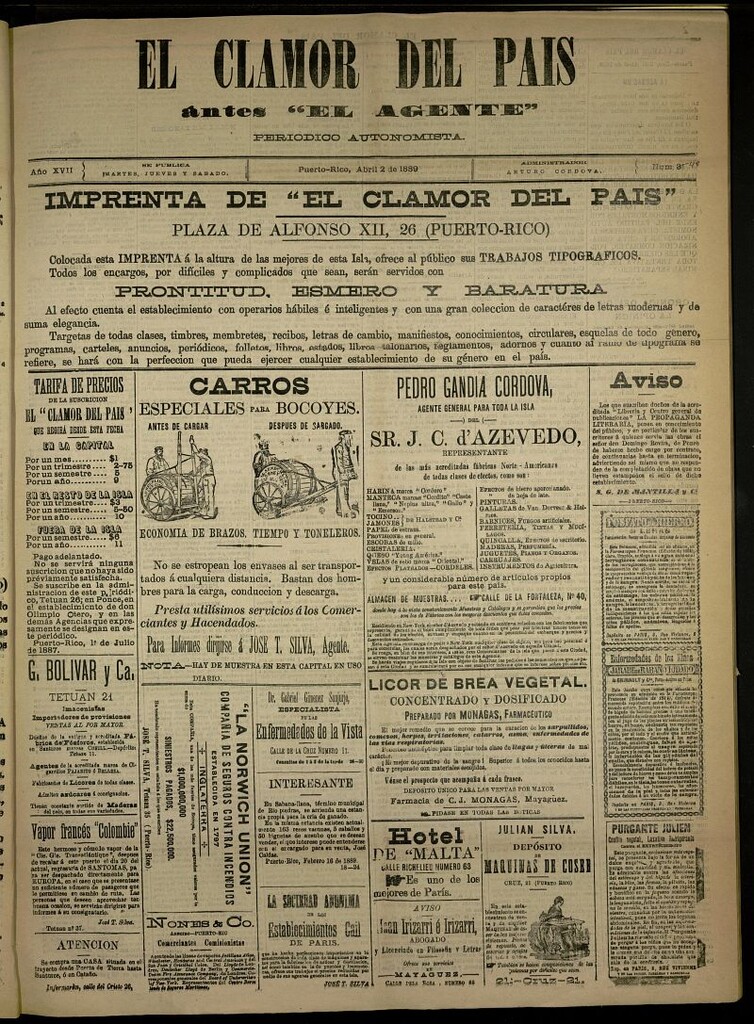 Miniatura de El Clamor del País del 2 de abril de 1889, nº 31 [sic-40]