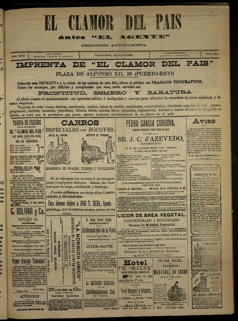 Miniatura de El Clamor del País del 6 de abril de 1889, nº 42