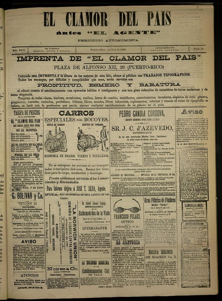 Miniatura de El Clamor del País del 9 de abril de 1889, nº 43
