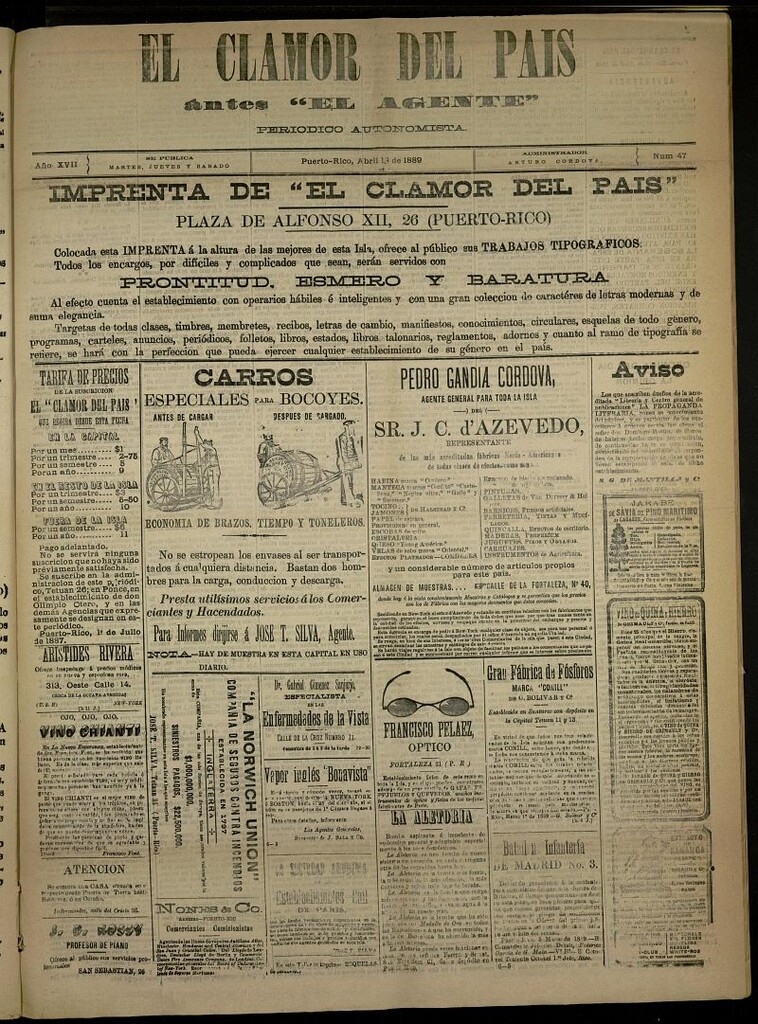 Miniatura de El Clamor del País del 18 de abril de 1889, nº 47