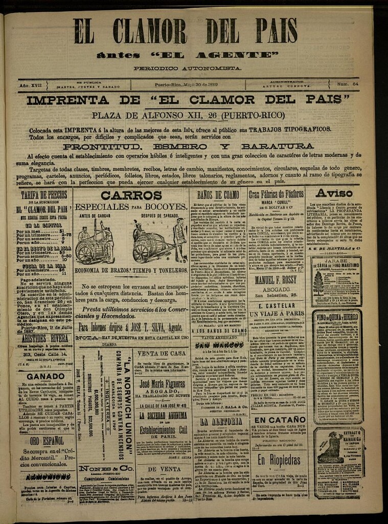 Miniatura de El Clamor del País del 30 de mayo de 1889, nº 64