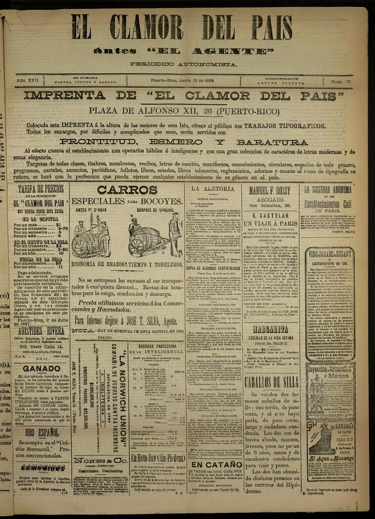 Miniatura de El Clamor del País del 15 de junio de 1889, nº 71