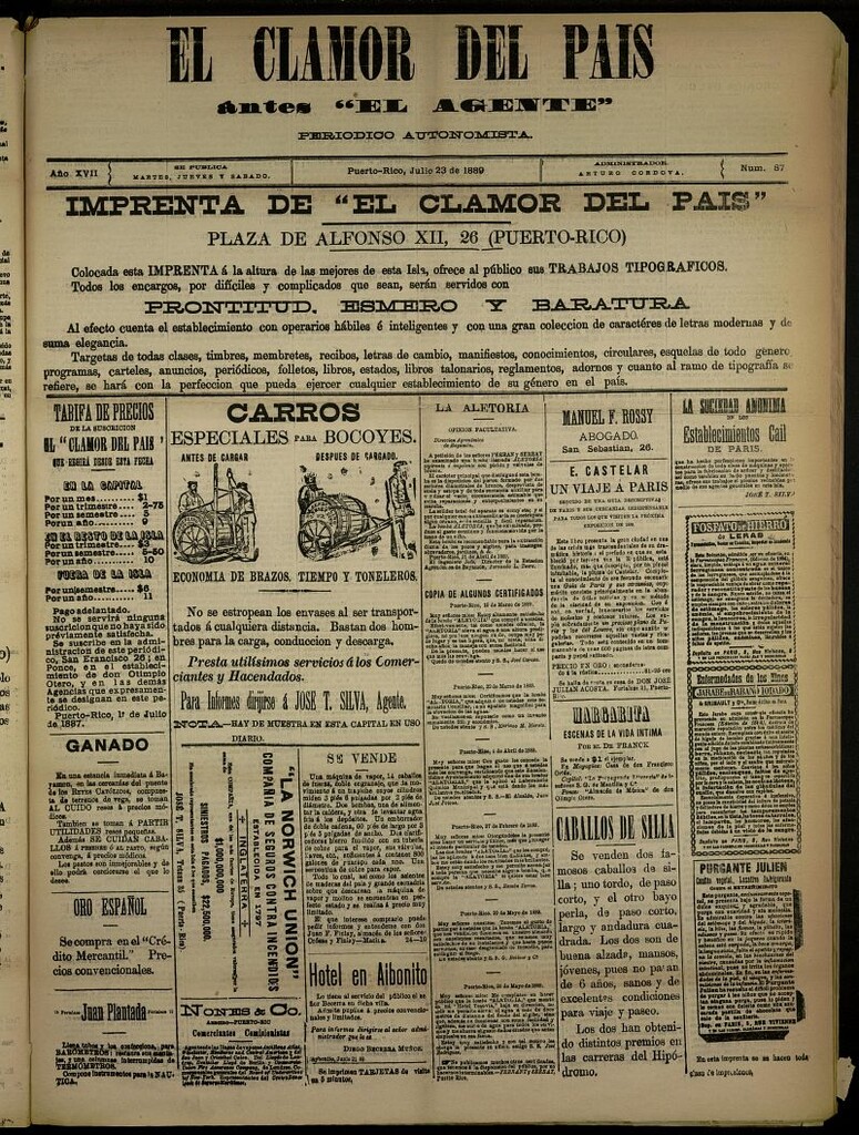 Miniatura de El Clamor del País del 23 de julio de 1889, nº 87