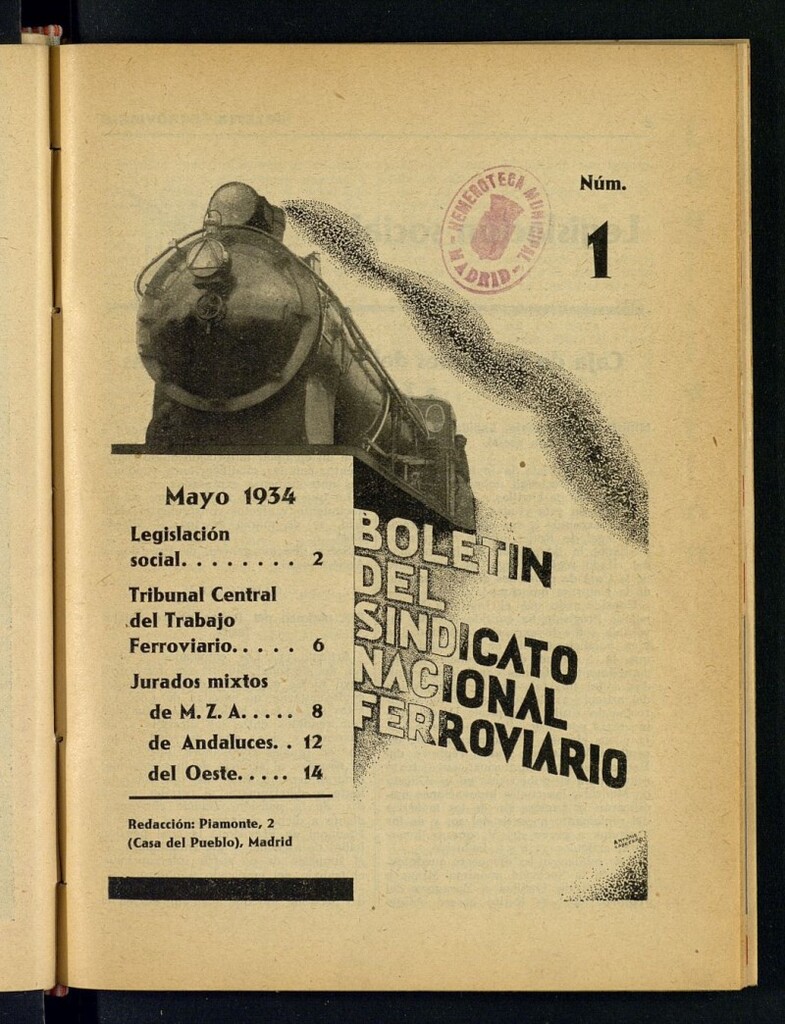 Miniatura de Boletín del Sindicato Nacional Ferroviario