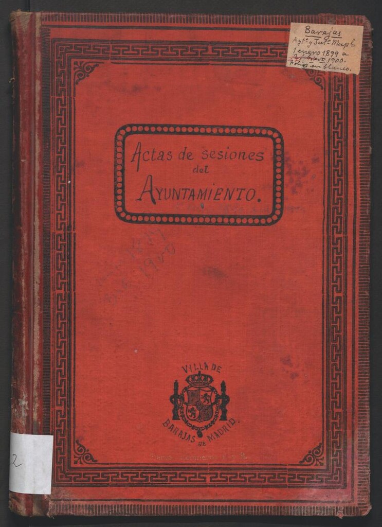 Miniatura de Actas y acuerdos del ayuntamiento de Barajas de 1899-1900. Libro 722.
