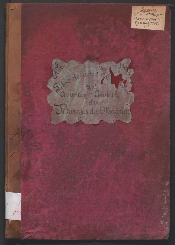 Miniatura de Actas y acuerdos del ayuntamiento de Barajas de 1901-1902. Libro 723.