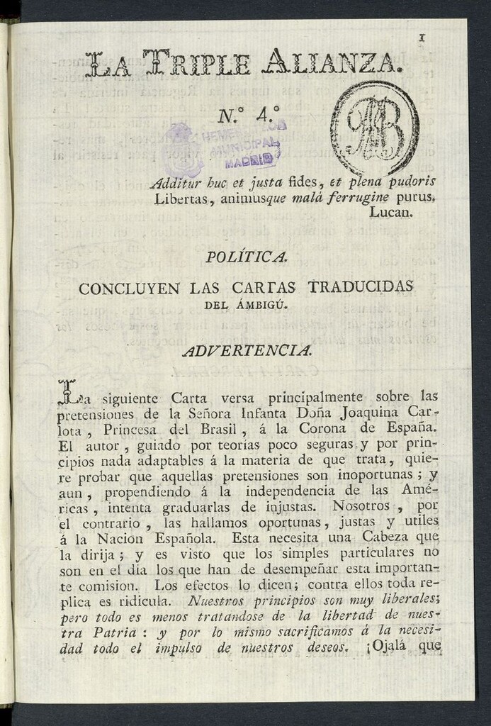 Miniatura de La triple alianza. Nº4