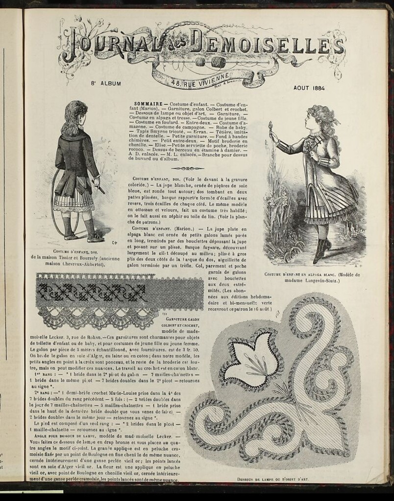 Miniatura de Journal des Demoiselles Album de Agosto de 1884