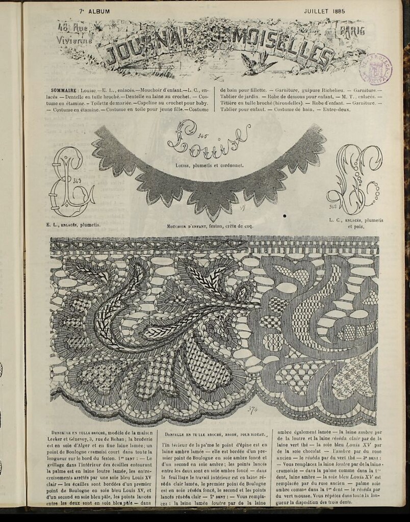 Miniatura de Journal des Demoiselles Album de Julio de 1885