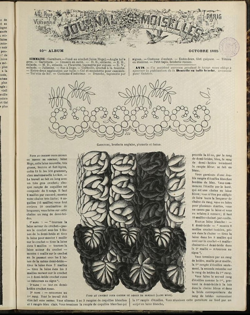Miniatura de Journal des Demoiselles Album de Octubre de 1885