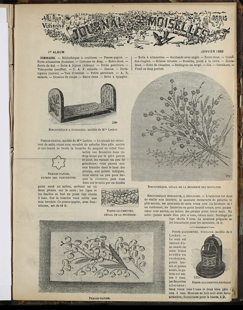 Miniatura de Journal des Demoiselles Album de Enero de 1889