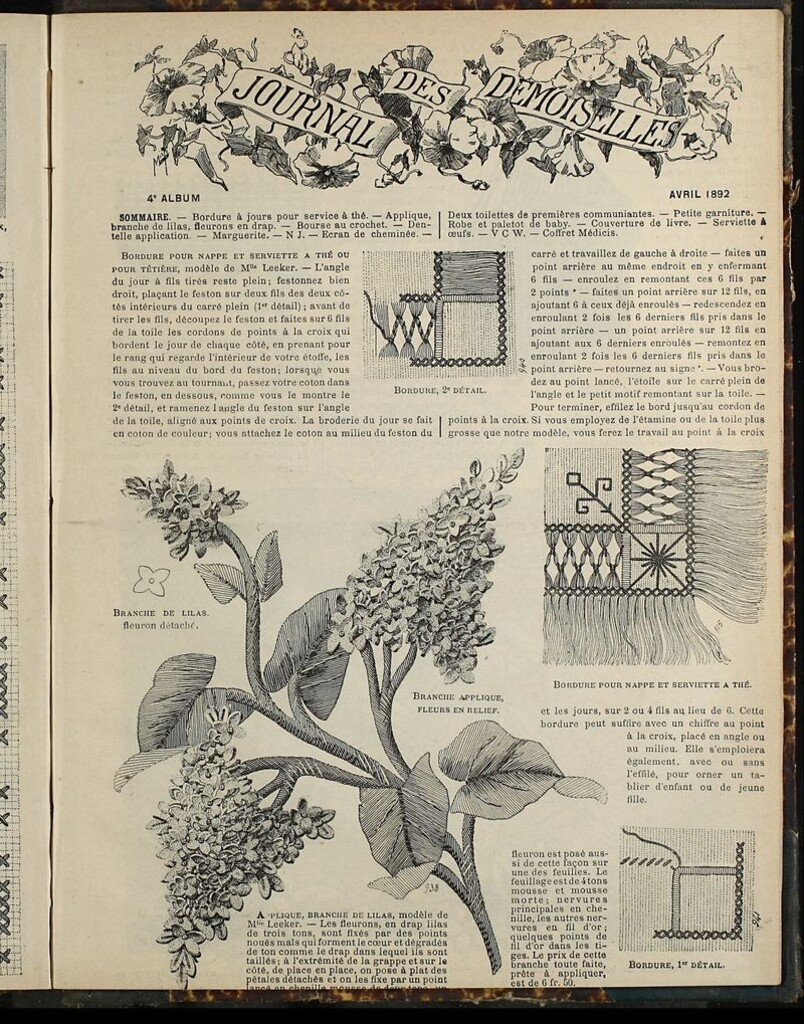 Miniatura de Journal des Demoiselles Album de Abril de 1892