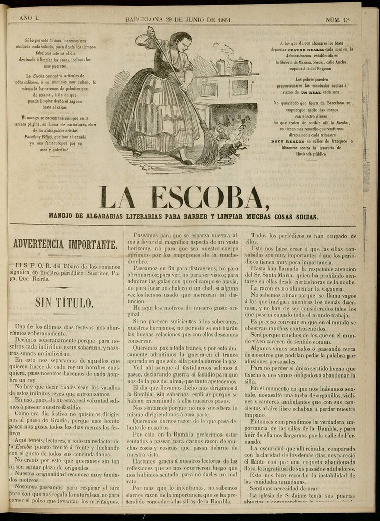 Miniatura de La Escoba del 29 de junio de 1861