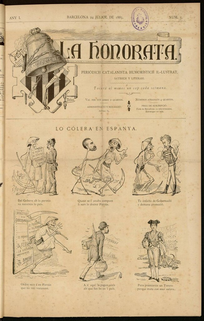 Miniatura de La Honorata del 24 de julio de 1885