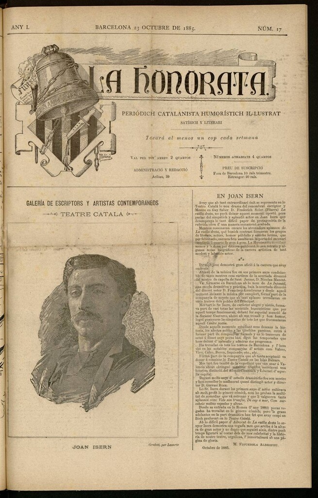 Miniatura de La Honorata del 23 de octubre de 1885