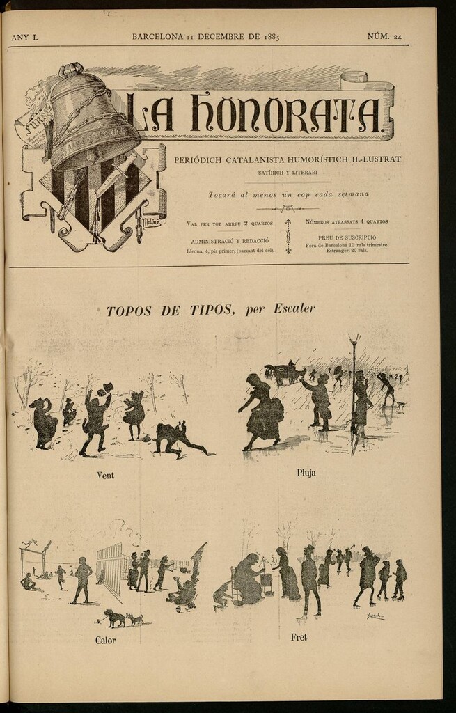 Miniatura de La Honorata del 11 de diciembre de 1885