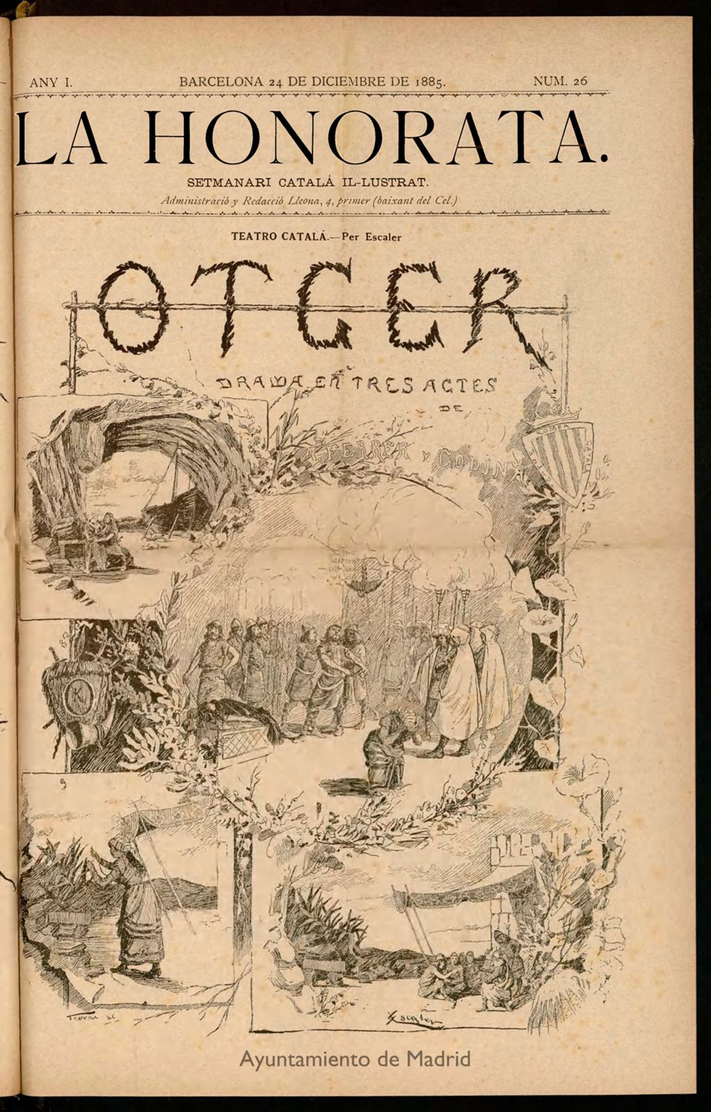 Miniatura de La Honorata del 24 de diciembre de 1885
