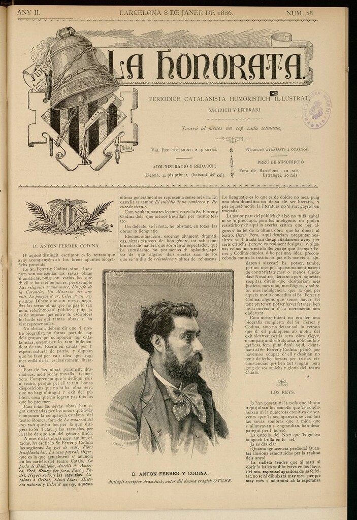 Miniatura de La Honorata del 8 de enero de 1886