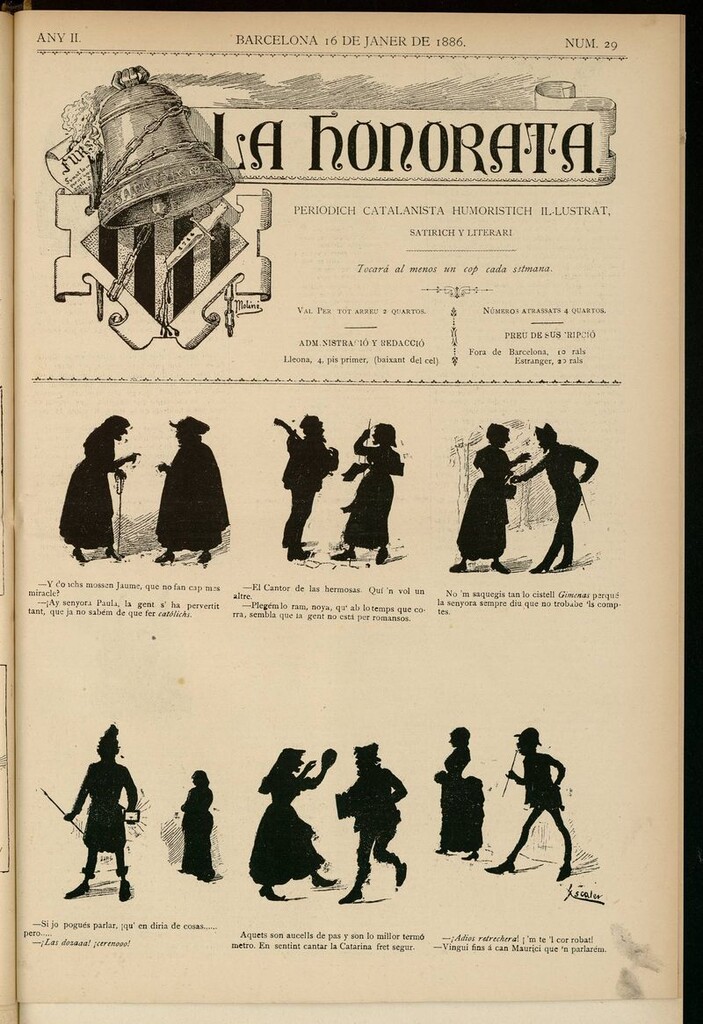 Miniatura de La Honorata del 16 de enero de 1886