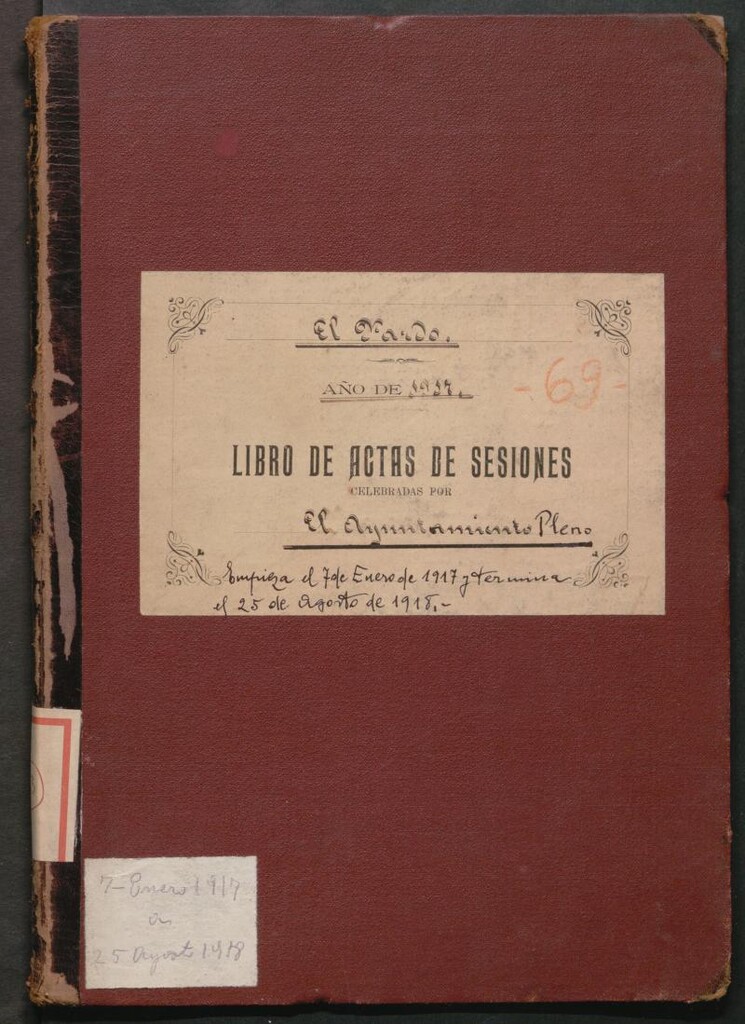 Miniatura de Actas y acuerdos del ayuntamiento de El Pardo de 1917-1918. Libro 243.