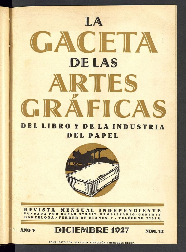 Miniatura de La gaceta de las artes gráficas del libro y de la industria del papel. Diciembre 1927