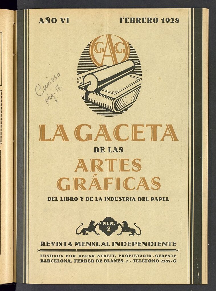 Miniatura de La gaceta de las artes gráficas del libro y de la industria del papel. Febrero 1928