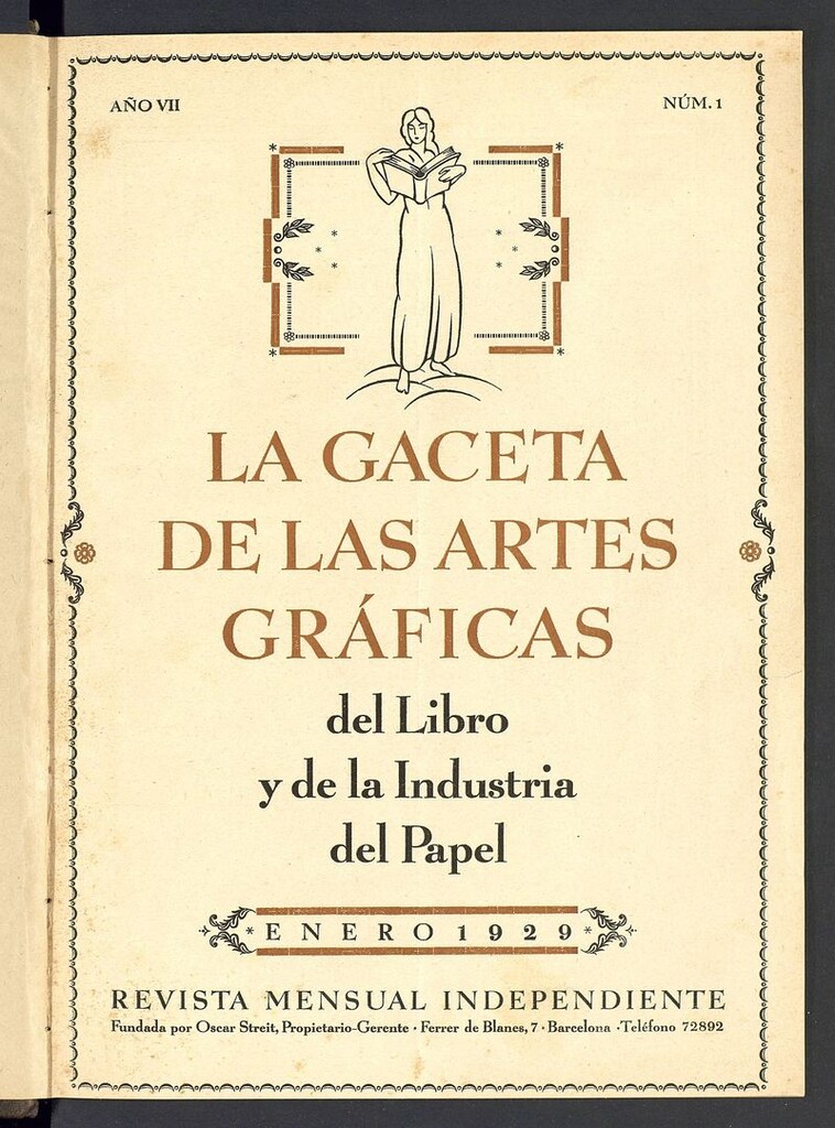 Miniatura de La gaceta de las artes gráficas del libro y de la industria del papel. Enero 1929
