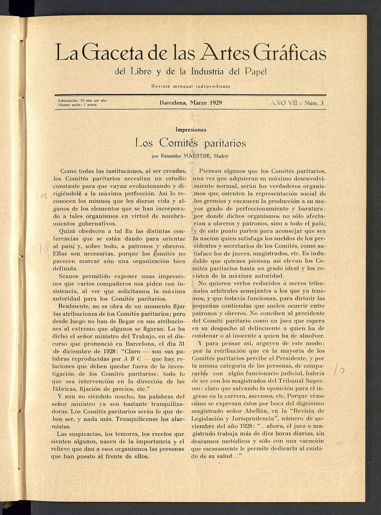 Miniatura de La gaceta de las artes gráficas del libro y de la industria del papel. Marzo 1929
