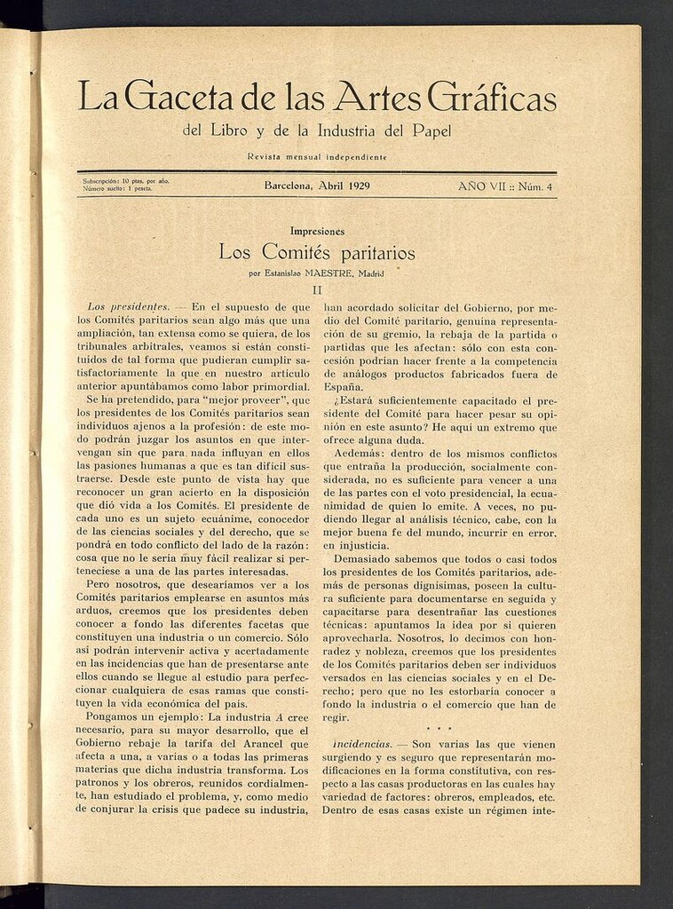 Miniatura de La gaceta de las artes gráficas del libro y de la industria del papel. Abril 1929