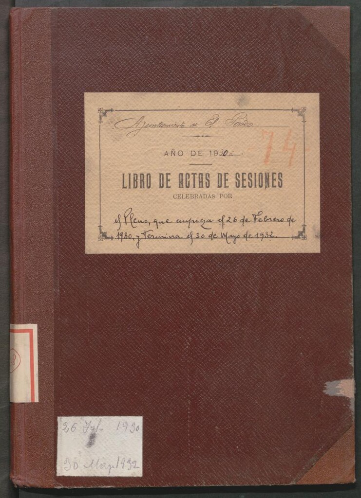 Miniatura de Actas y acuerdos del ayuntamiento de El Pardo de 1930-1932. Libro 248.