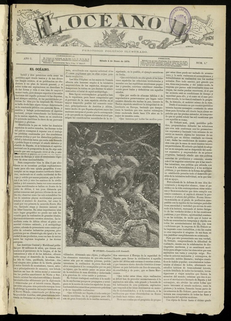 Miniatura de El Océano: periódico político ilustrado del 4 de enero de 1879, nº 1