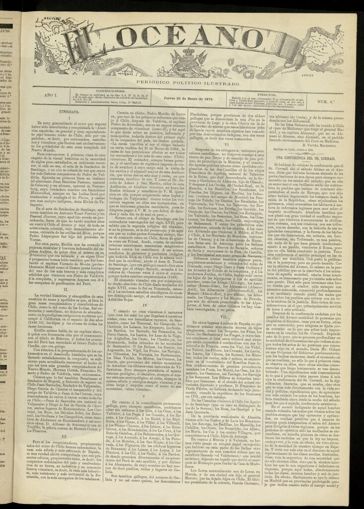 Miniatura de El Océano: periódico político ilustrado del 23 de enero de 1879, nº 6