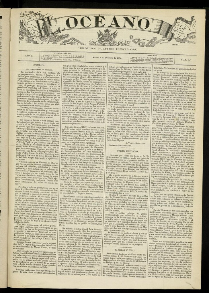 Miniatura de El Océano: periódico político ilustrado del 4 de febrero de 1879, nº 9