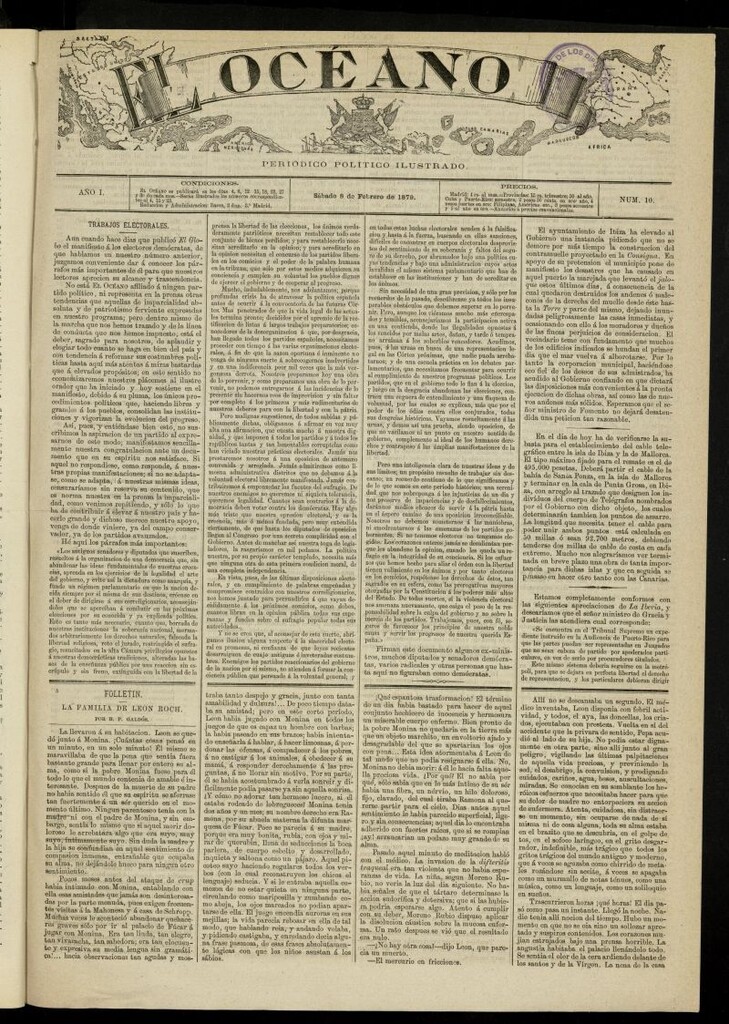 Miniatura de El Océano: periódico político ilustrado del 8 de febrero de 1879, nº 10