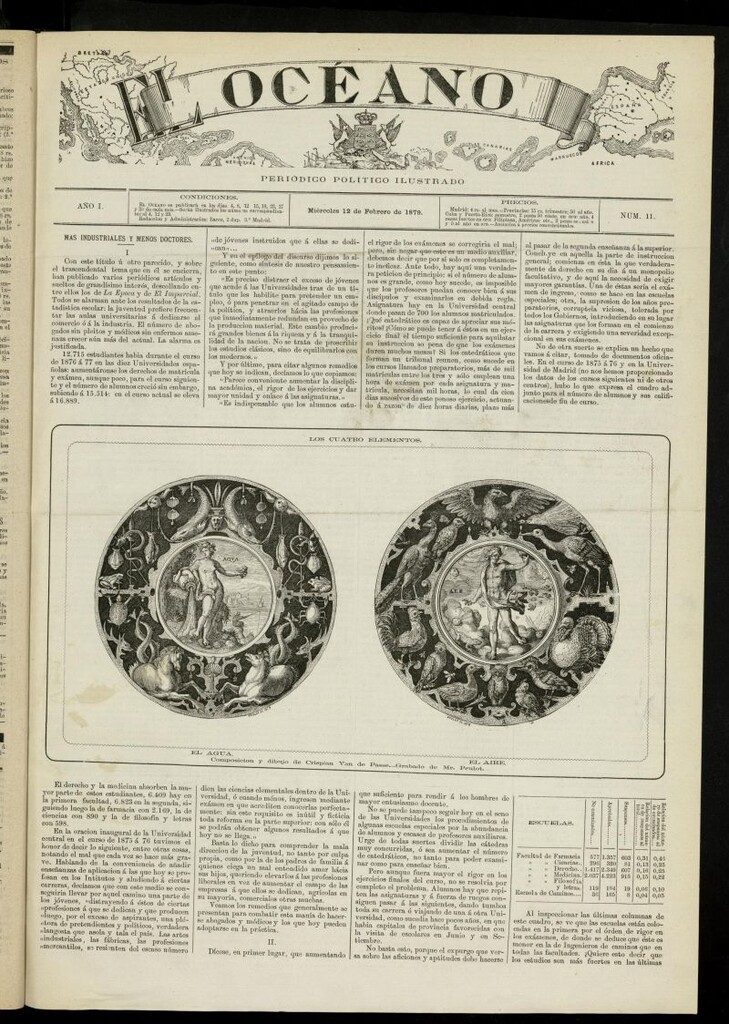 Miniatura de El Océano: periódico político ilustrado del 12 de febrero de 1879, nº 11
